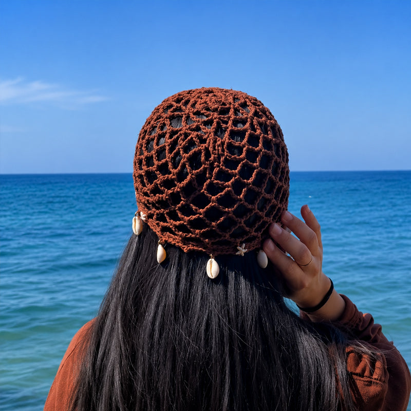 🌴 Boho Crochet Beach Beanie ✨ Lightweight, Breathable & Perfect for Summer Adventures