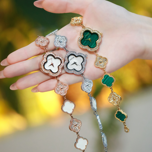 🍀Vierblättriges Kleeblatt Armbanduhr. Trag dein Glück. ✨Glänze jeden Moment.✨