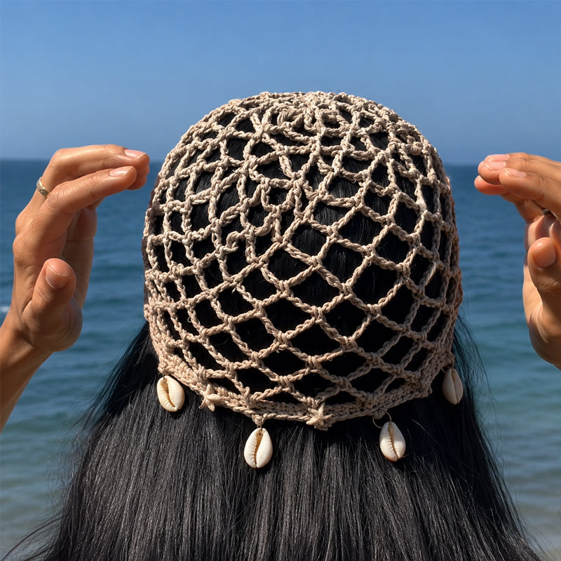 🌴 Boho Crochet Beach Beanie ✨ Lightweight, Breathable & Perfect for Summer Adventures