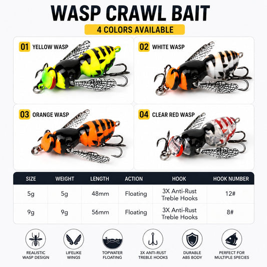 🔥 Last Day 49% OFF – 🐝 Bionic Wasp Topwater Lure That Triggers Explosive Strikes
