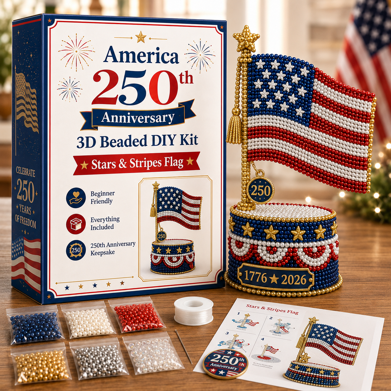 America 250th Anniversary 3D Beaded DIY Kit