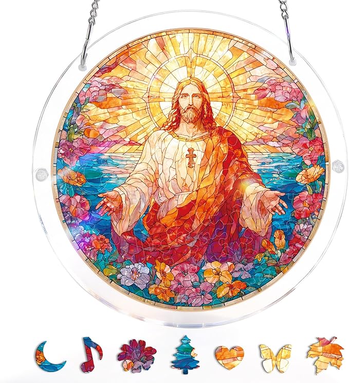 💖Acryl-Puzzle-Sonnenfänger - Heiliges Licht Jesu