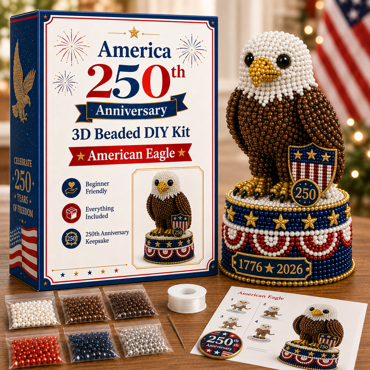 America 250th Anniversary 3D Beaded DIY Kit