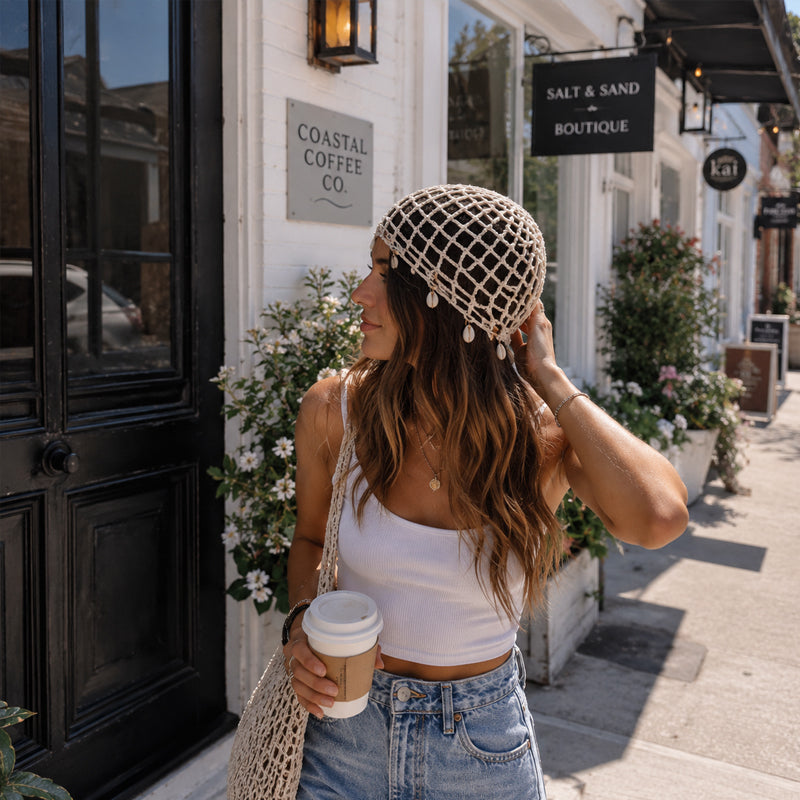 🌴 Boho Crochet Beach Beanie ✨ Lightweight, Breathable & Perfect for Summer Adventures