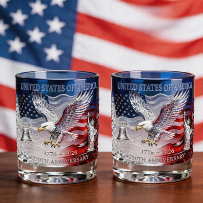 Limitierte Auflage 2026 USA 250. Jubiläums-Gedenkglas – 1776-2026 Heritage Edition