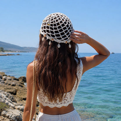 🌴 Boho Crochet Beach Beanie ✨ Lightweight, Breathable & Perfect for Summer Adventures
