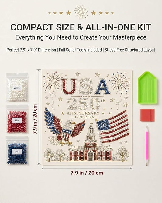America 250 DIY Pearl Painting Kit Celebrate 250 Years of American Freedom 🇺🇸