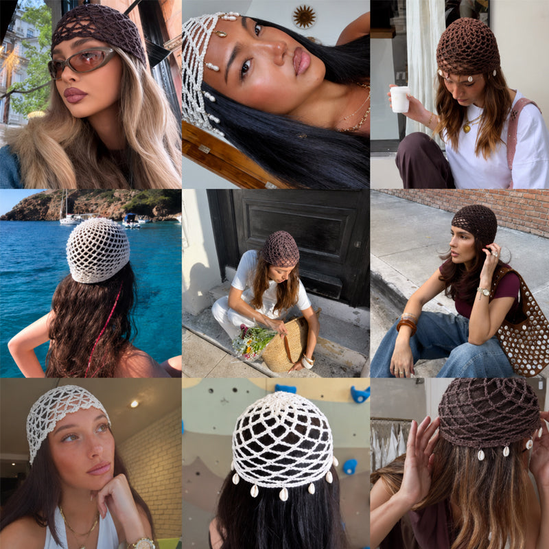 🌴 Boho Crochet Beach Beanie ✨ Lightweight, Breathable & Perfect for Summer Adventures