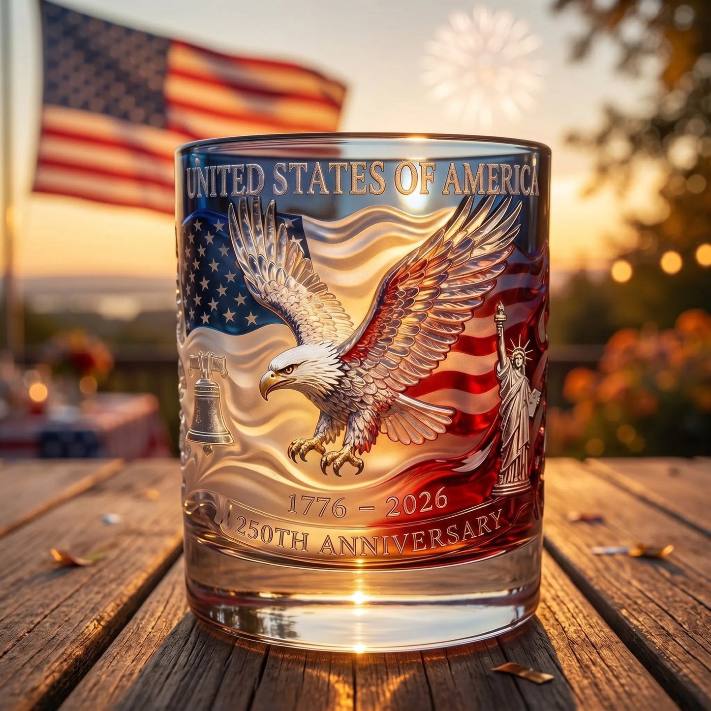 Limitierte Auflage 2026 USA 250. Jubiläums-Gedenkglas – 1776-2026 Heritage Edition