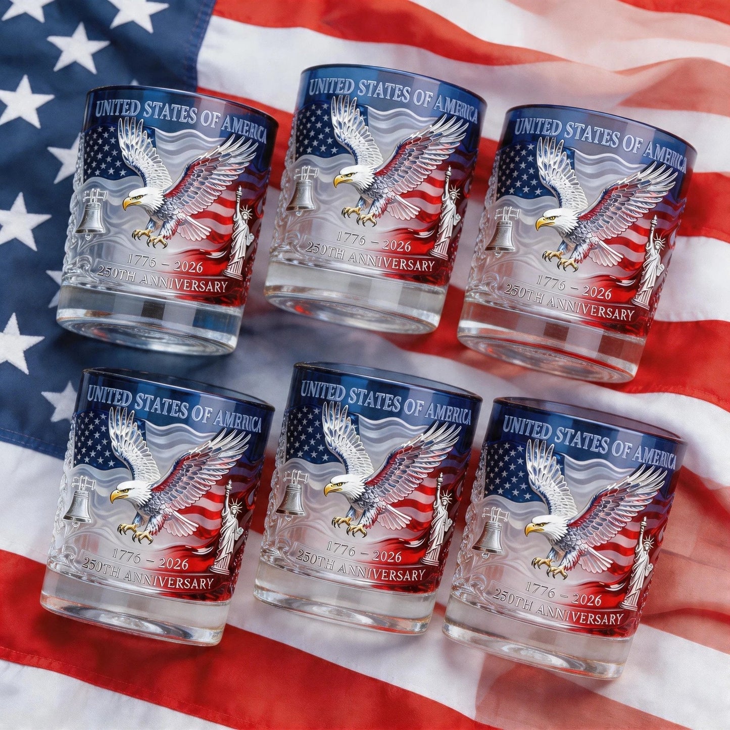 Limitierte Auflage 2026 USA 250. Jubiläums-Gedenkglas – 1776-2026 Heritage Edition