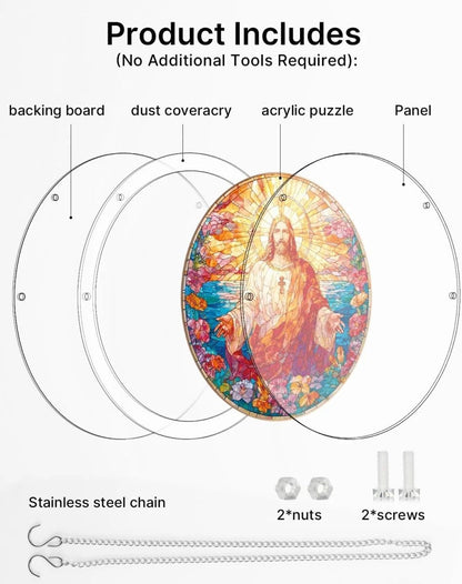 💖Acryl-Puzzle-Sonnenfänger - Heiliges Licht Jesu